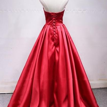 Elegant A-line Satin Bow Formal Prom Dress,..