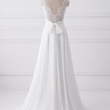 Elegant Simple A-line Chiffon And Lace Formal Prom..