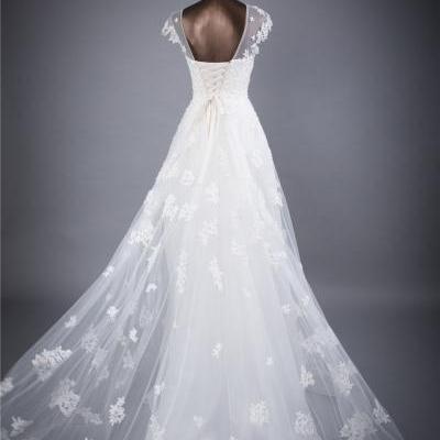 New White/Ivory High Quality Bride Dress lace Wedding Dress