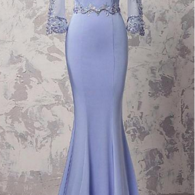 Satin Jewel Neckline Floor-length Mermaid Formal Dresses