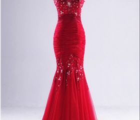 Custom Made Appliques Mermaid Lace Prom Dress       fg4261
