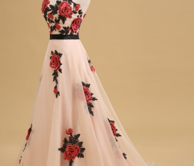 Burgundy High Low A-line Sweetheart Tulle Formal Prom Dresses