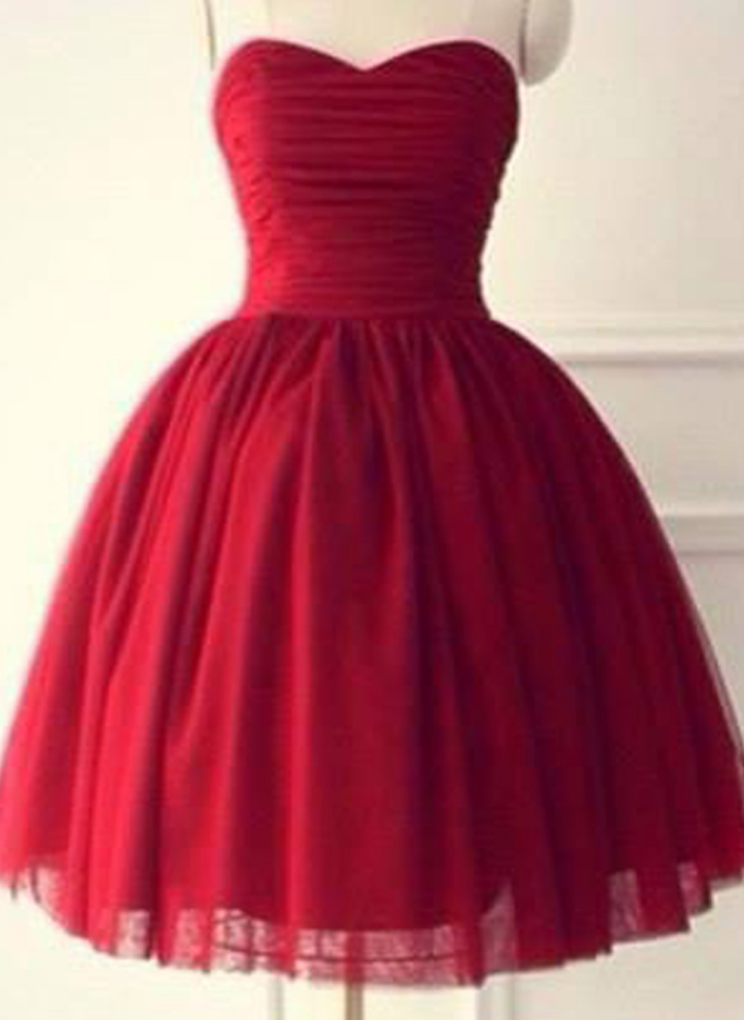 Red Homecoming Dresses,short Prom Dresses, Sweetheart Homecoming Dresses,tulle Homecoming Dresses,ruched Homecoming Dresses,pretty Homecoming