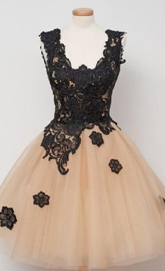 Off Shoulder Black Lace Homecoming Dresses, Sexy Homecoming Dresses