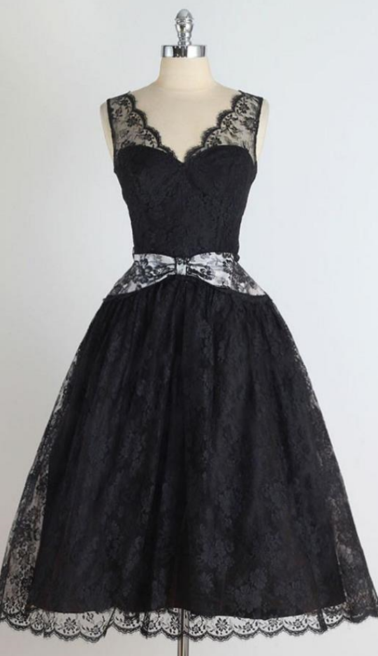 Lace Homecoming Dresses,black Lace Homecoming Dress, Deep V Neck Homecoming Dress