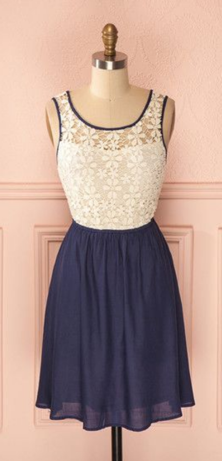 Prom Dress, Navy Blue Prom Gowns, Mini Short Homecoming Dress, Lace Homecoming Gowns