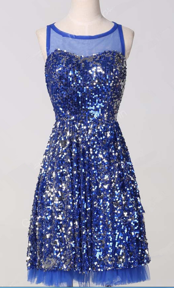 Sequin Homecoming Dress,sparkle Homecoming Dresses,glitter Homecoming Gowns,sequined Prom Gown,blue Sweet 16 Dress,casual Homecoming
