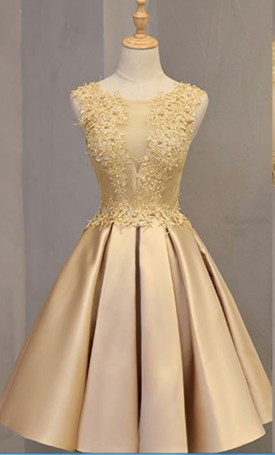 Elegant Prom Dress, Short Prom Dress,appliques Beaded Prom Gown, Prom Party Dress