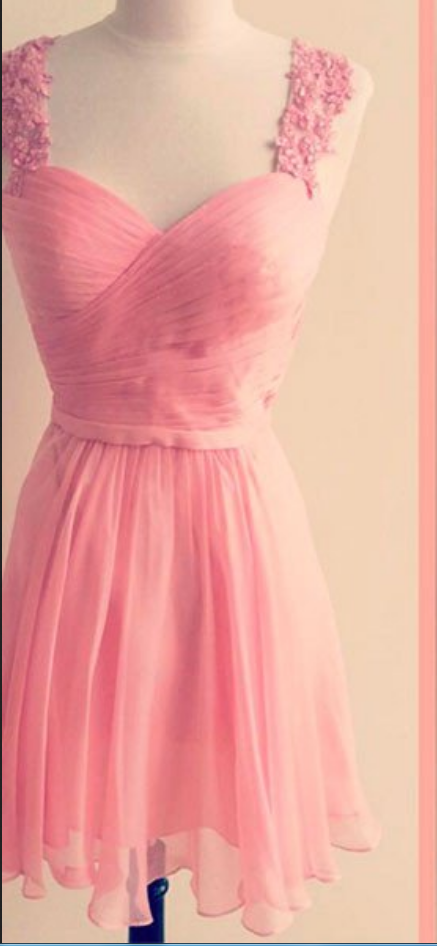Homecoming Dresses,pink Sweetheart Chiffon Lace Short Prom Dress, Cute Homecoming Dress