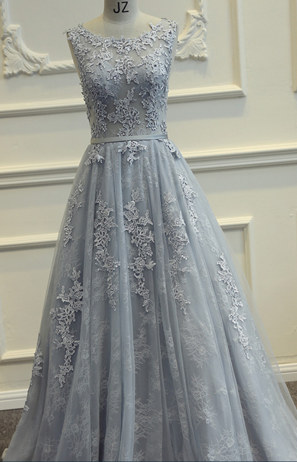 silver tulle gown