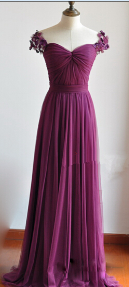 Elegant Purple Sweetheart Long Prom Dresses, Long Prom Dresses, Purple Bridesmaid Dresses, Bridesmaid Dresses