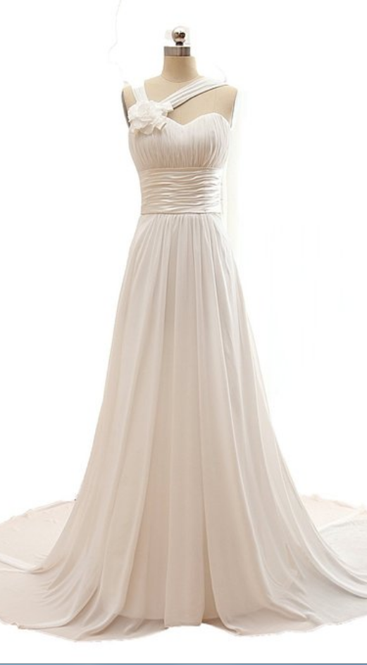 Sweetheart Chiffon Prom Dresses,white Prom Dresses,simple Prom Dresses,long Prom Dresses