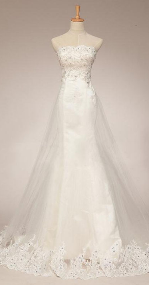 Long Wedding Dress, Lace Wedding Dress,sleeveless Wedding Dress, Elegant Bridal Dress, Inexpensive Wedding Dresss