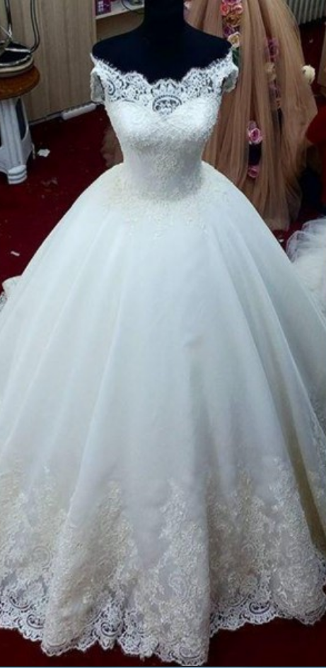 Princess Wedding Dresses, Lace Wedding Dresses, Off Shoulder Wedding Dress, 2017 Vestidos De Renda ,ball Gown Wedding Dresses, Custom Wedding