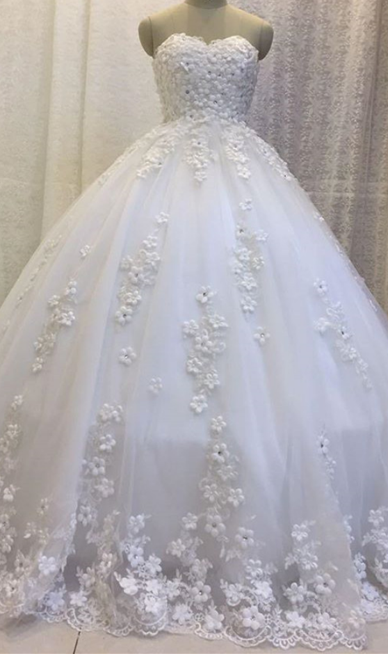 Wedding Dress,sexy Elegant Wedding Dresses, Handmade Flower Wedding Dresses Ball Gown Floor Length Bride Dress,high Quality Bridal