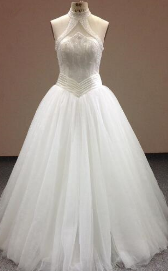 Beaded Halter Off The Shoulder Sweep Train Wedding Dress Sexy Slim Lace Wedding Dress Custom