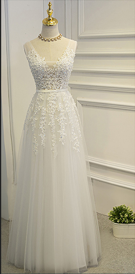 Elegant Wedding Dress,tulle Wedding Dress,lace Appliques Wedding Gown,bridal Dress