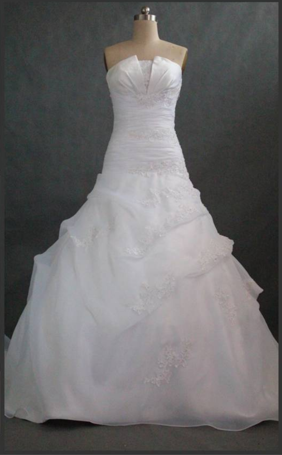 Strapless Mermaid Organza Wedding Dresses Custom Made Women Bridal Gowns