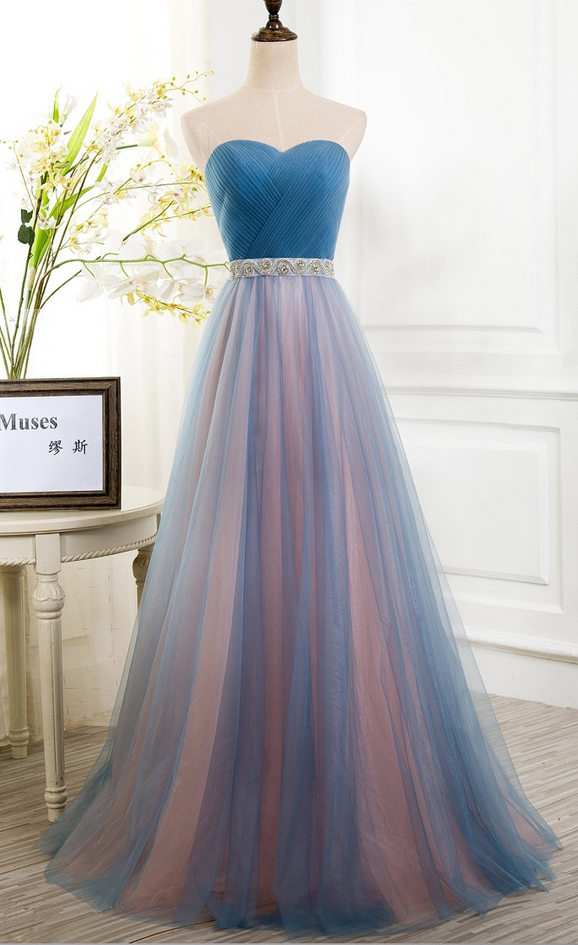Bridesmaid Dresses,princess Prom Dress,long Prom Dresses, Sweetheart Lace Up Tulle A-line Prom Dresses,cute Dresses,classy Party Dresses,modest
