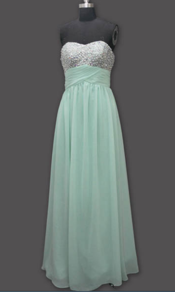 Long Prom Dress, Mint Prom Dress, Party Prom Dress, Long Mint Bridesmaid Dress, Prom Dress, Prom Dress With Beading