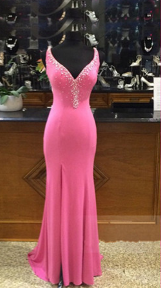 hot pink formal dresses