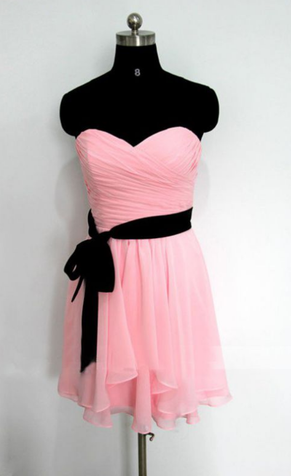 Pink Homecoming Dresses Zippers Sleeveless Empire Sweetheart Neckline Above-knee Chiffon