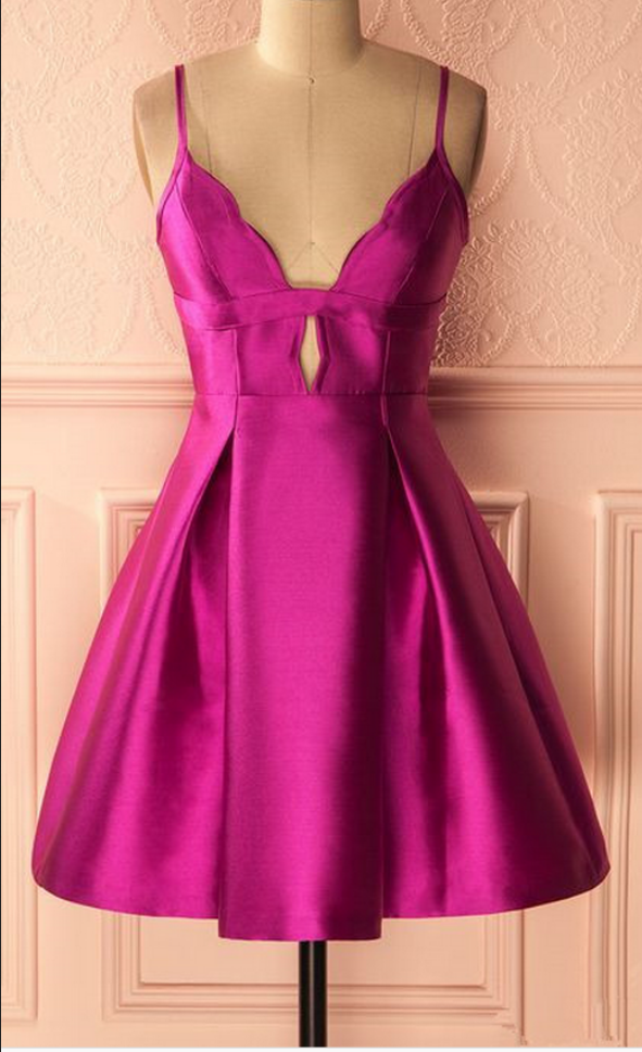 Fuchsiaa Line Prom Dress,short Prom Dress,fashion Homecoming Dress
