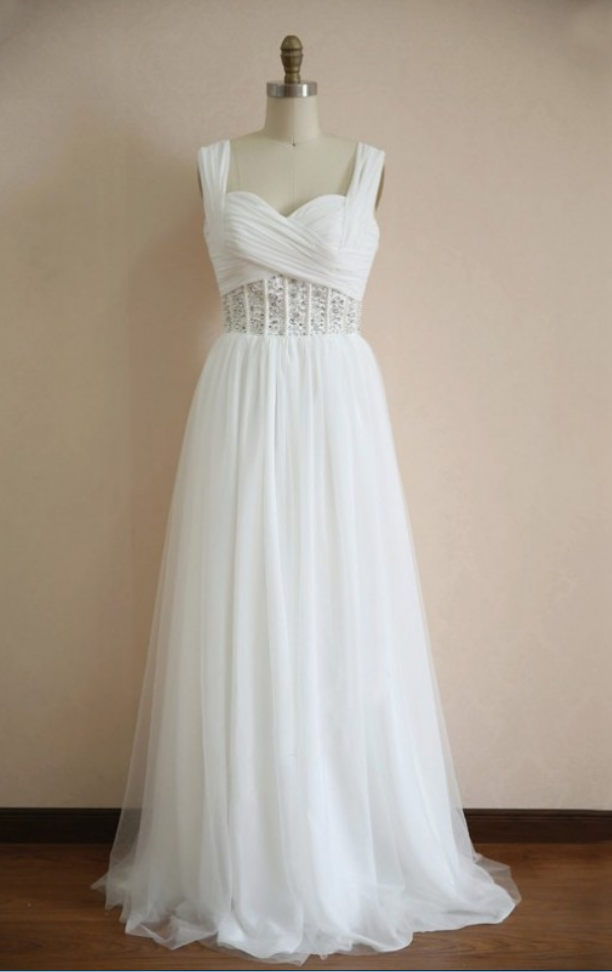 Prom Dress,white Prom Dress,vintage Tulle Prom Dresses,v Neck Evening Gowns,party Dress,custom Made Prom Dress,long Prom Dresses,prom