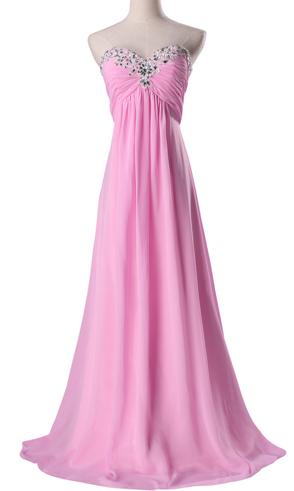 Pink Bridesmaid Dresses Beading Sweethear Robe Longue Formal Wedding Guest Dress Party Gowns For Prom