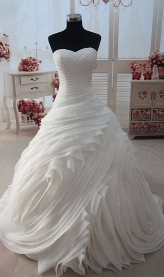 Real Photos Princess Wedding Dress Tube Cascading Ruffle Bride Robe De Mariage Vestidos De Noivas Vintage