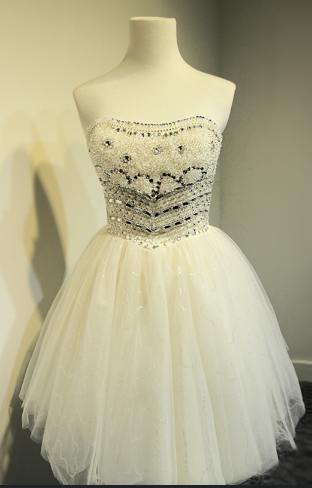 Charming Prom Dress, Sleeveless Prom Dress , Elegant Tulle Homecoming Dress, Short Homecoming Dresses