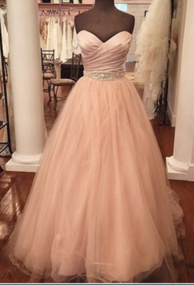 Custom Made A Line Sweetheart Neck Floor Length Prom Dresses, Dresses For Prom
