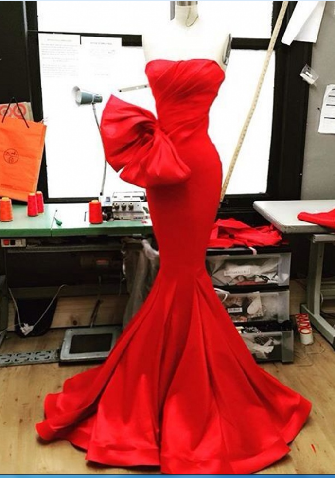 Red Prom Dress,bowknot Prom Dress,fashion Prom Dress,sexy Party Dress, Style Evening Dress