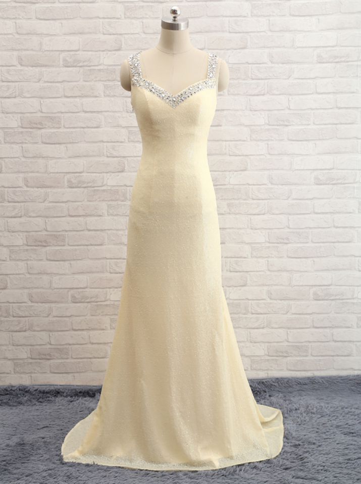 Elegant Sweetheart Beading Long Prom Dresses Sequin Sleeveless See Through Back Porm Dresses Evening Party Dress