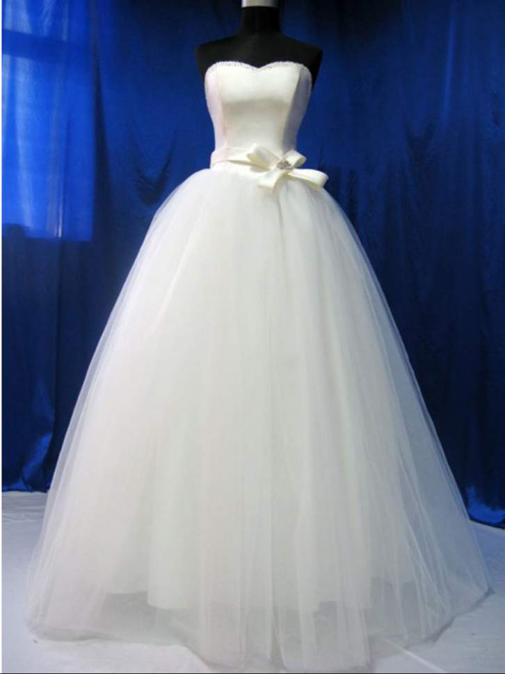 tulle and satin wedding dress