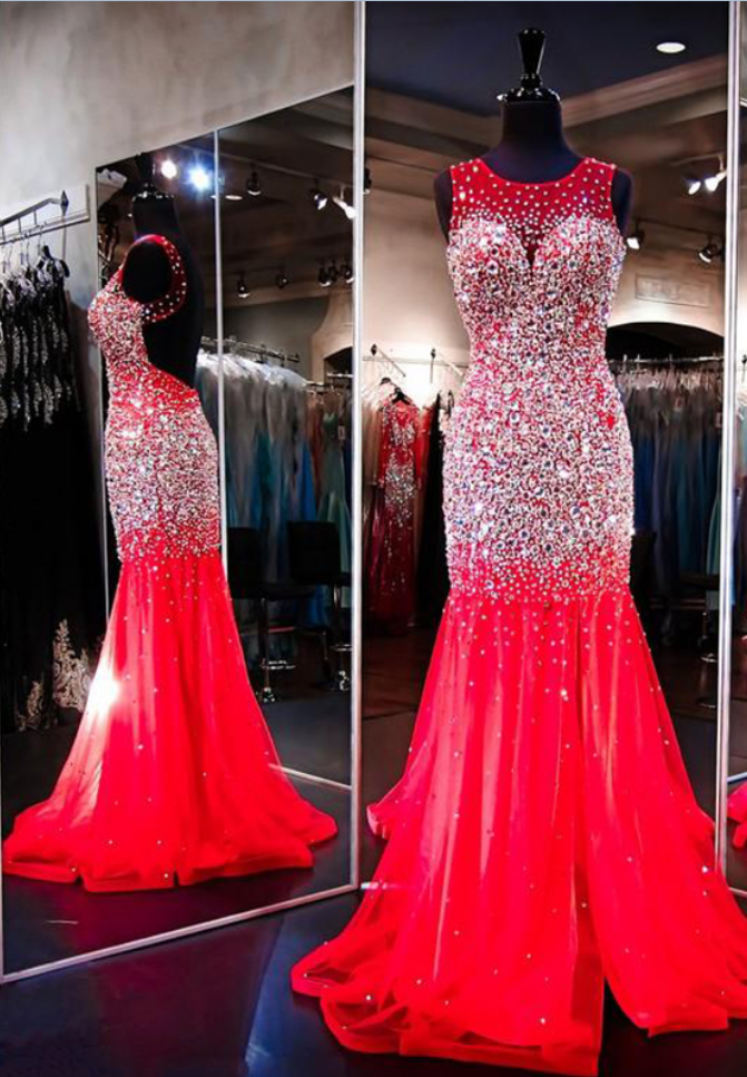 Long Red Prom Dresses,red Prom Dress,prom Dress,mermaid Tulle Evening Dress,women Dress