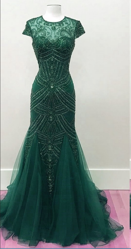 Fully Beaded Mermaid Prom Dresses Pageant Evening Gowns,fashion Prom Dress,sexy Party Dress,custom Made Evening Dress