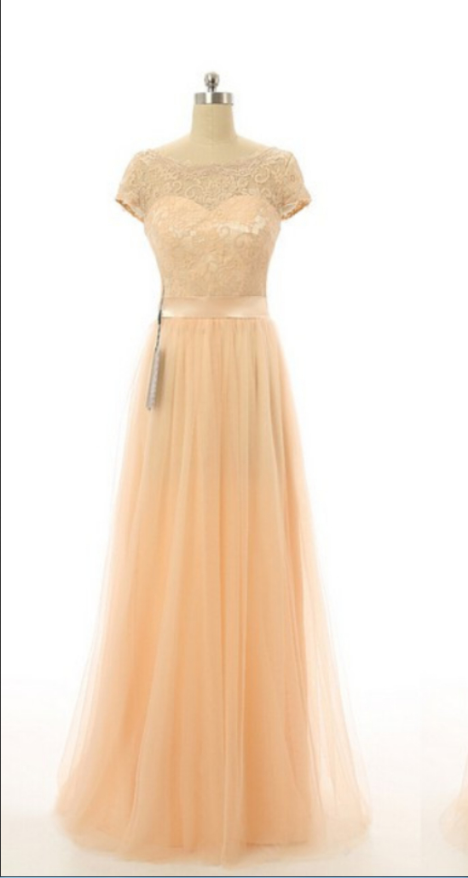 Chiffon Prom Dress, Long Prom Dresses, Prom Dress With Lace,tulle Evening Dress