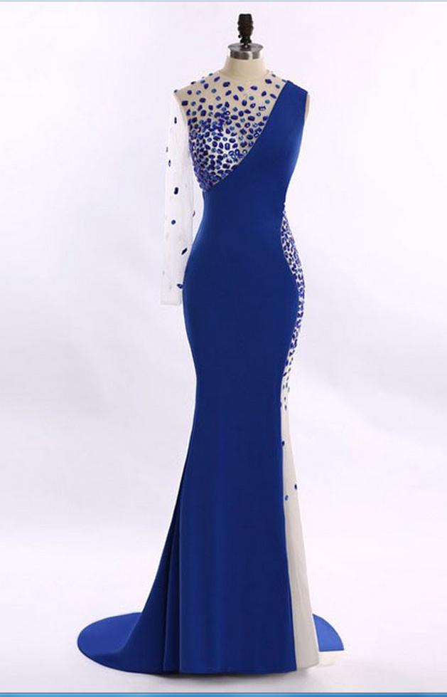 plus size royal blue mermaid dress