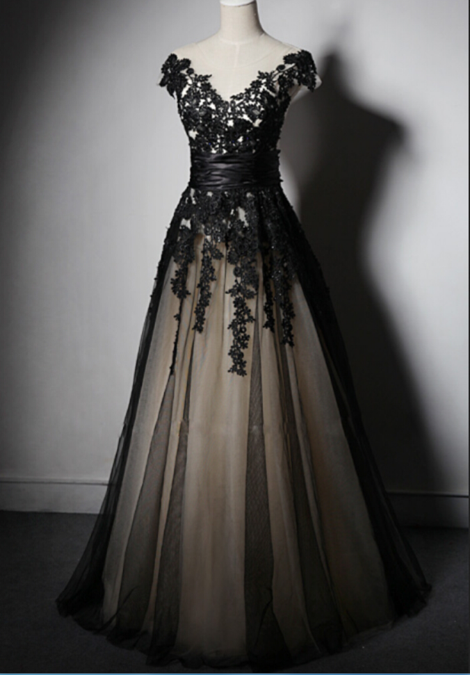 Fancy Short Black A-Line Party Dress - PromGirl