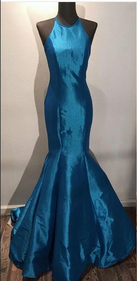 Sexy Prom Dresses,halter Open Back Mermaid Prom Dress