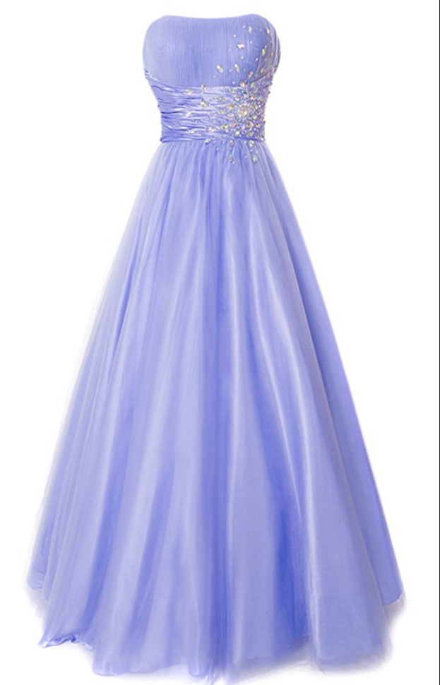 Strapless Princess Ball Gown Prom Dress with Gems