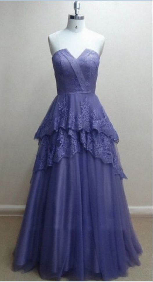Zipper A-line Prom Dresses.weetheart Embroidery .evening Dresses