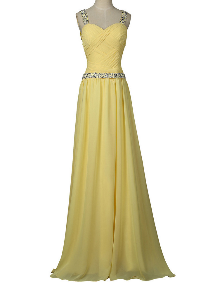 Prom Dresses,evening Dress,party Dresses,yellow Prom Dress Sweetheart Chiffon Beaded Sequin Ombre Dress Long Prom Dresses