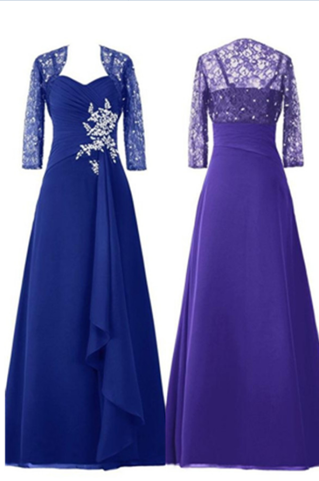 Evening Dresses, Prom Dresses,Blue High Low Chiffon Beading Prom ...