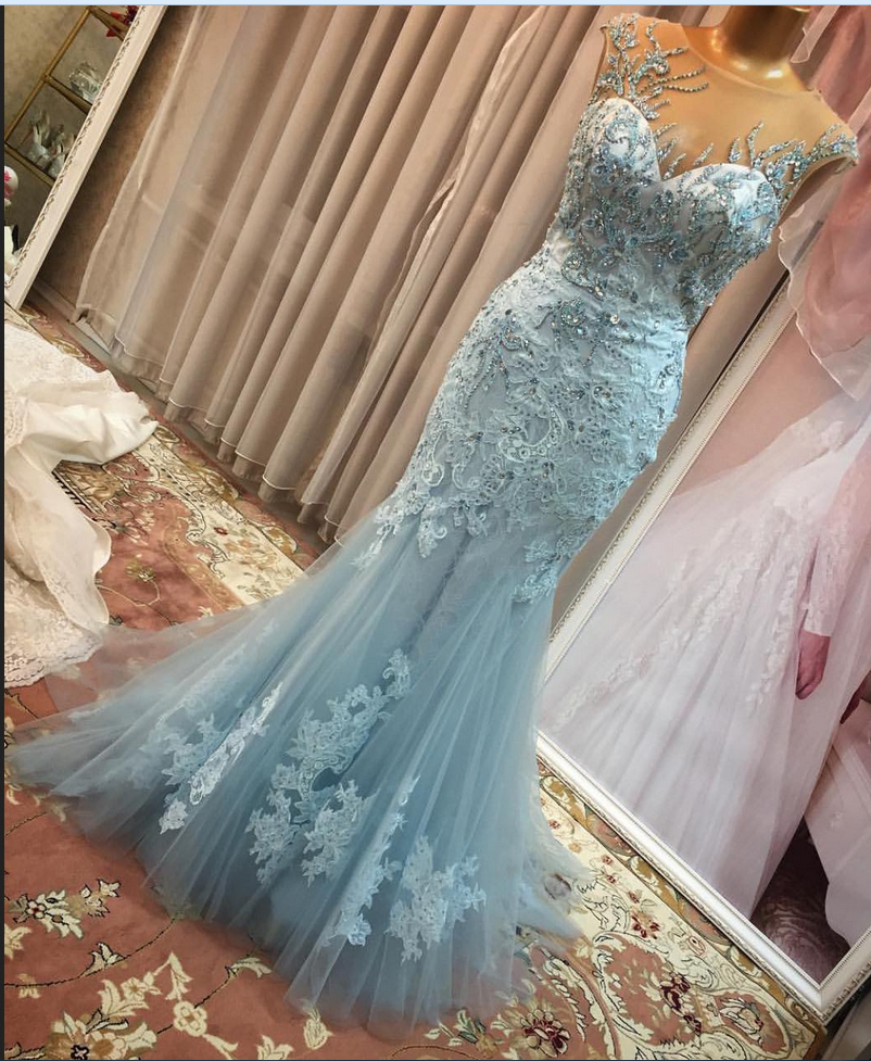 Prom Dresses ,charming Prom Dress, Sexy Tulle Mermaid Prom Dresses,