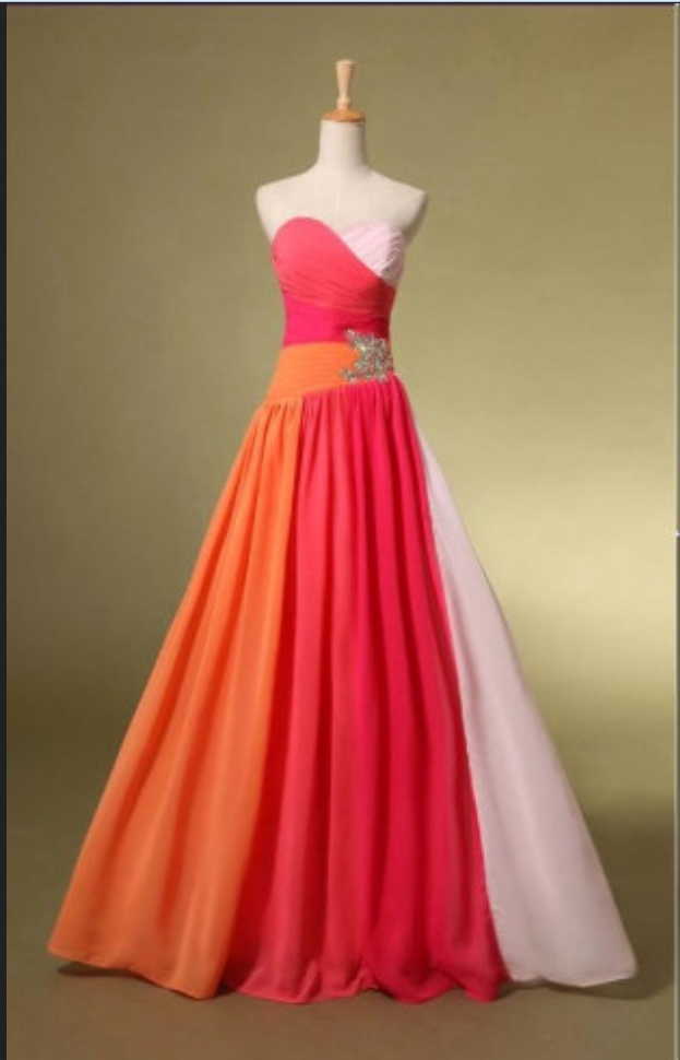 Colorful Ball Gown Prom Dress,long Summer Ball Gown Prom Dress ,formal Dress,sweetheart Party Dress