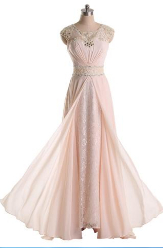 Long Prom Dresses,jewel Chiffon And Lace Bridesmaid Party Dresses