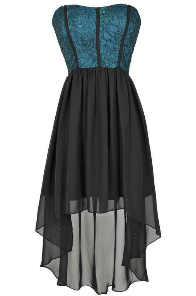 High Low Black Cocktail Homecoming Dresses,chiffon Prom Gown