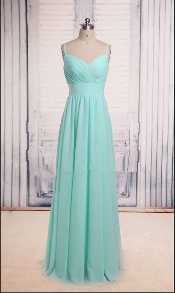 Mint Green Prom Dresses, Bridesmaid Dress,a Line Chiffon Formal Dress